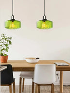 Riva Ribbed Glass Vintage Pendant Light