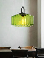 Riva Ribbed Glass Vintage Pendant Light