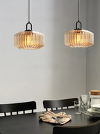 Riva Ribbed Glass Vintage Pendant Light