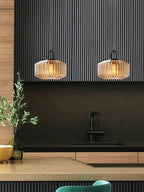 Riva Ribbed Glass Vintage Pendant Light