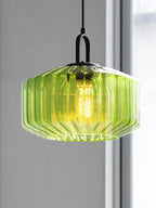 Riva Ribbed Glass Vintage Pendant Light