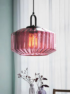 Riva Ribbed Glass Vintage Pendant Light