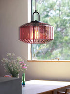 Riva Ribbed Glass Vintage Pendant Light