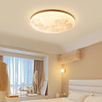Sable Wood Flush Ceiling Light with Solid Trim