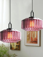 Riva Ribbed Glass Vintage Pendant Light