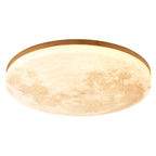 Sable Wood Flush Ceiling Light with Solid Trim