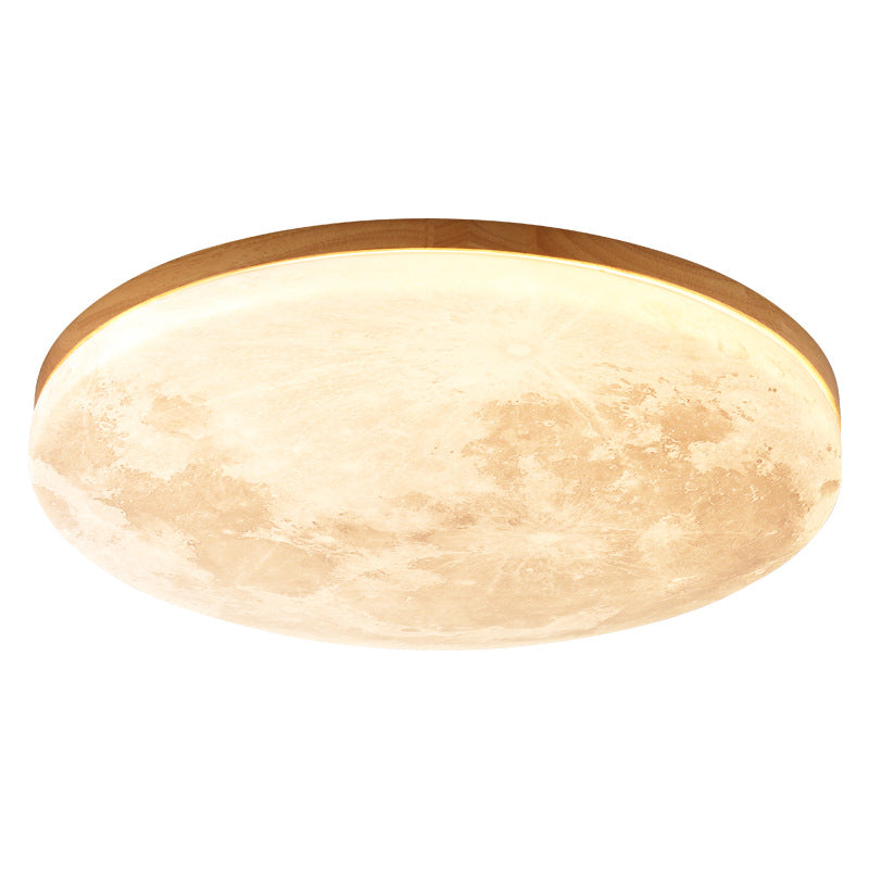 Sable Wood Flush Ceiling Light with Solid Trim