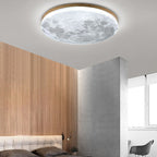 Sable Wood Flush Ceiling Light with Solid Trim