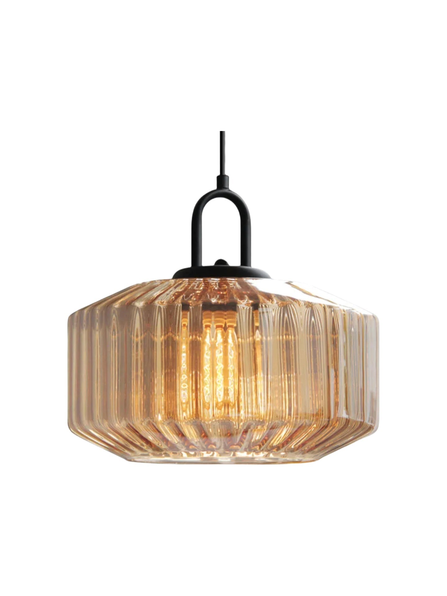 Riva Ribbed Glass Vintage Pendant Light