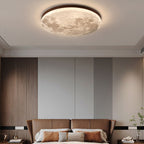 Sable Wood Flush Ceiling Light with Solid Trim, size comparison