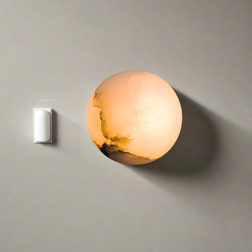 Savana Mini Orb Alabaster Wall Light