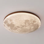 Sable Wood Flush Ceiling Light with Solid Trim