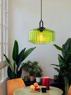 Riva Ribbed Glass Vintage Pendant Light