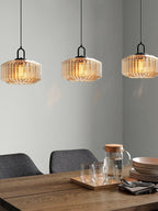 Riva Ribbed Glass Vintage Pendant Light