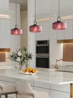 Riva Ribbed Glass Vintage Pendant Light