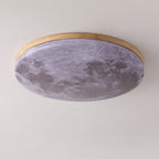 Sable Wood Flush Ceiling Light with Solid Trim