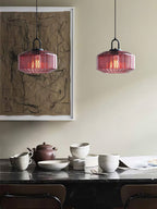 Riva Ribbed Glass Vintage Pendant Light