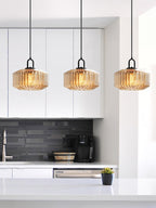 Riva Ribbed Glass Vintage Pendant Light