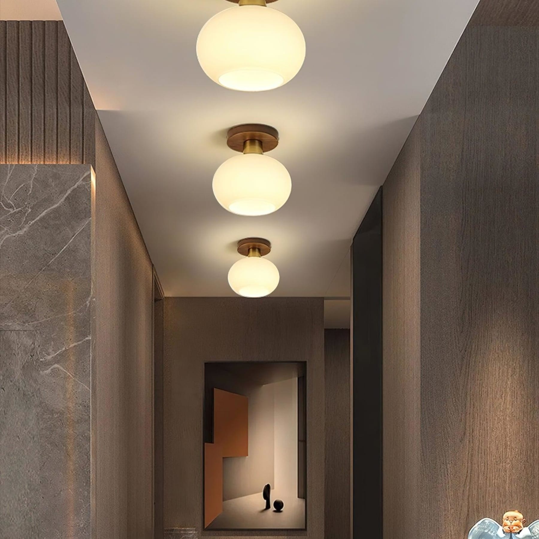 Odessa Solid Wood Semi-Flush Ceiling Light
