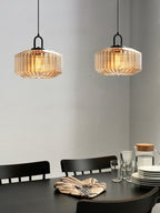 Riva Ribbed Glass Vintage Pendant Light