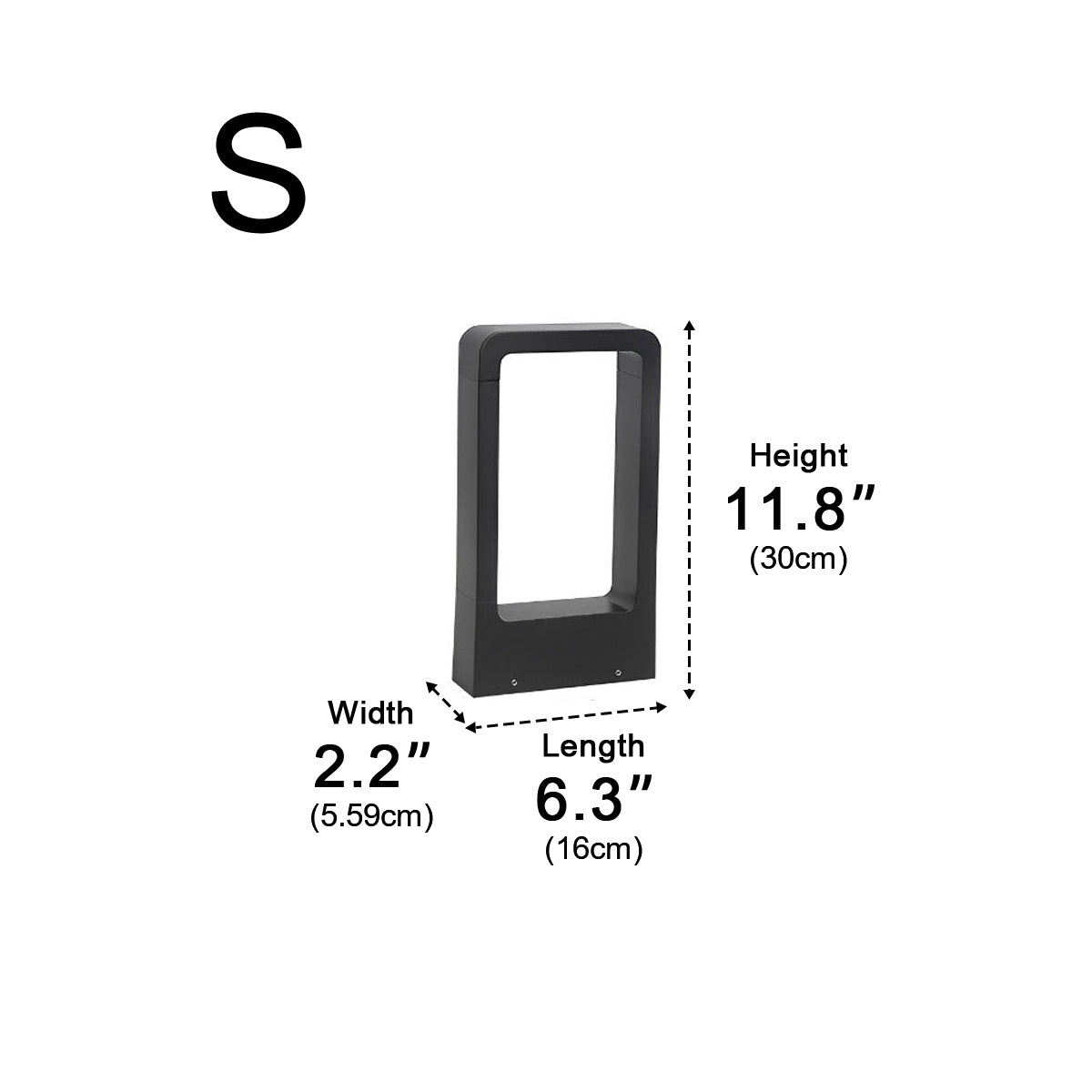 Modern Black LED Bollard Post Lamp