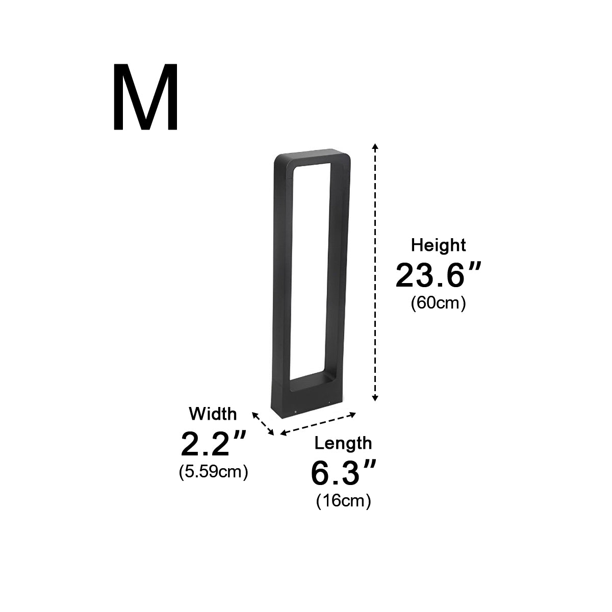 Modern Black LED Bollard Post Lamp