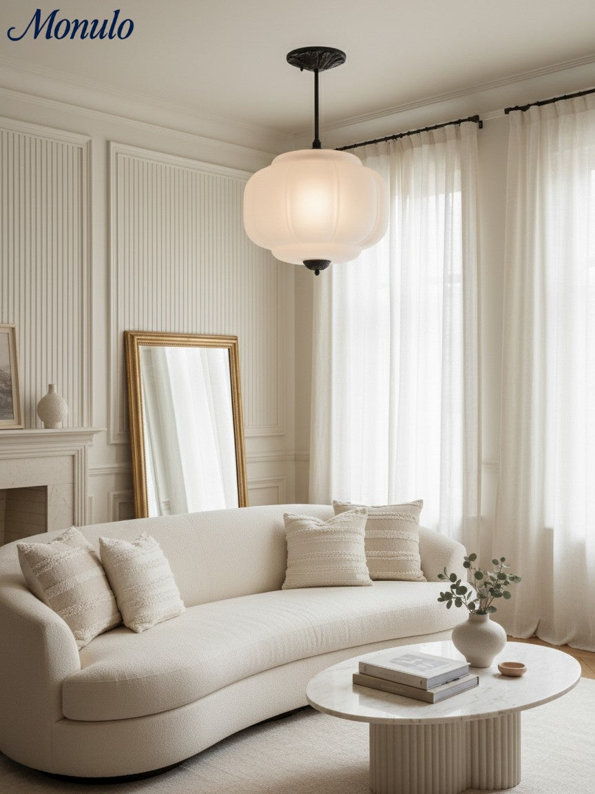 Ella Scallop Milk Glass Flush Mount Light