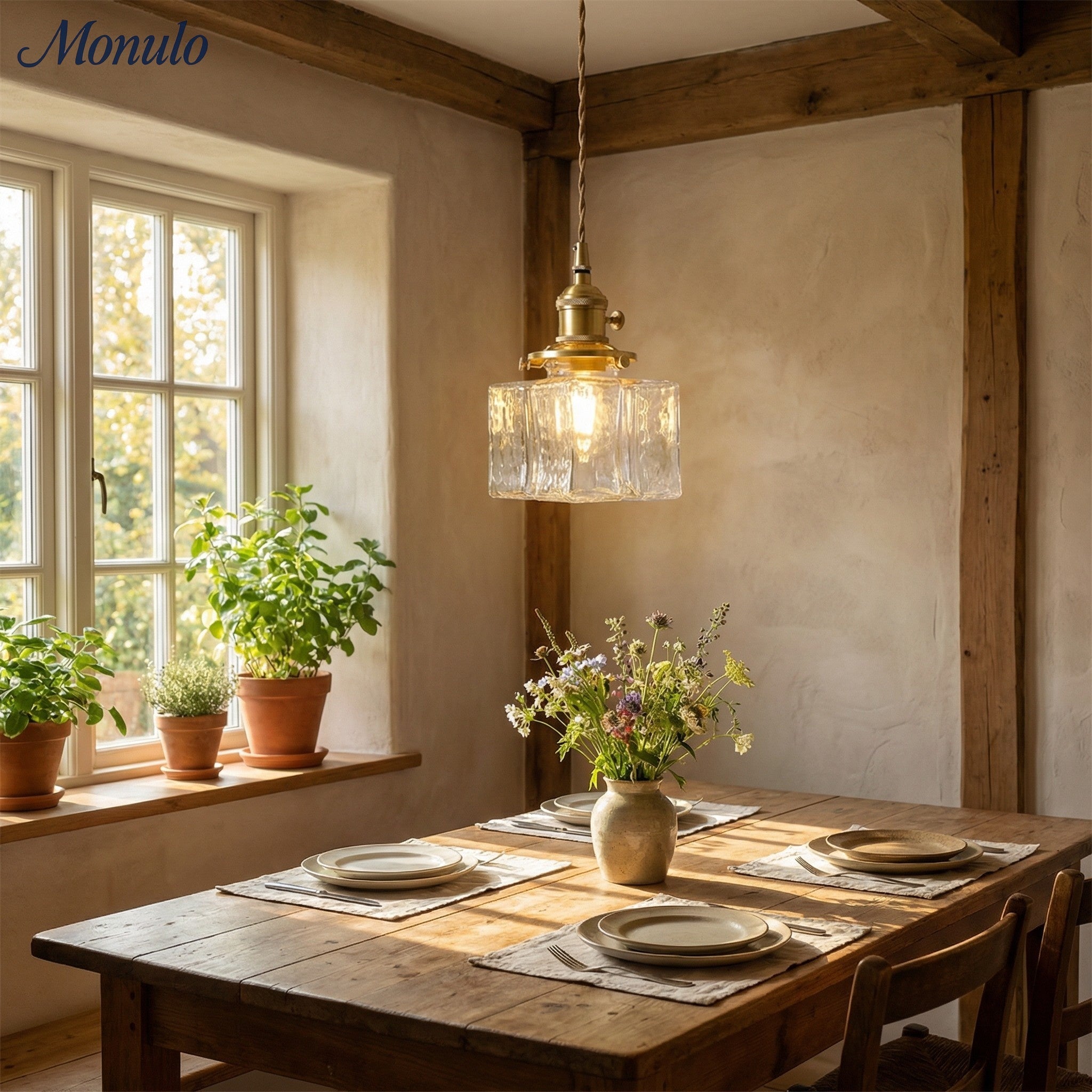 Onda Traditional Ripple Glass Pendant Light