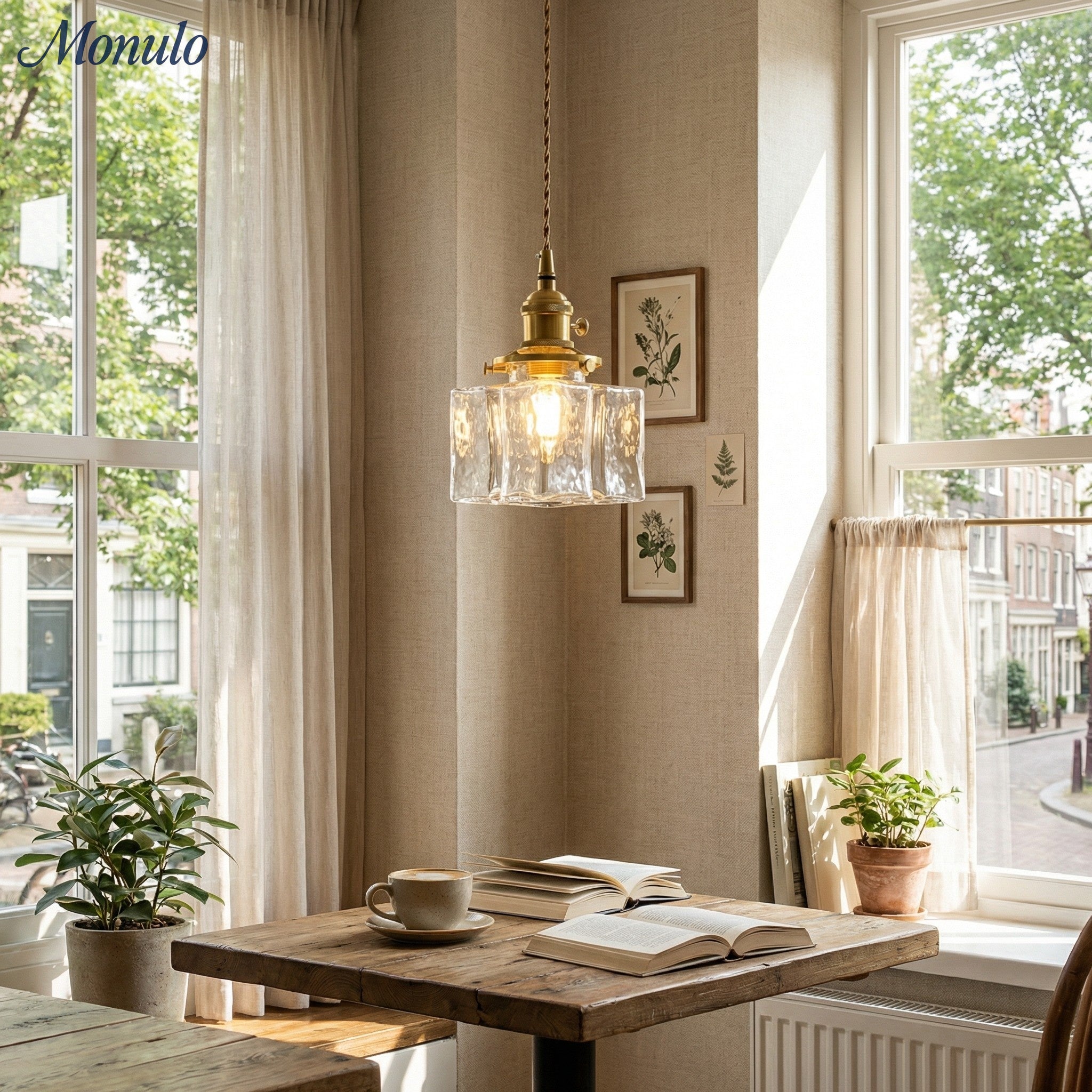 Onda Traditional Ripple Glass Pendant Light