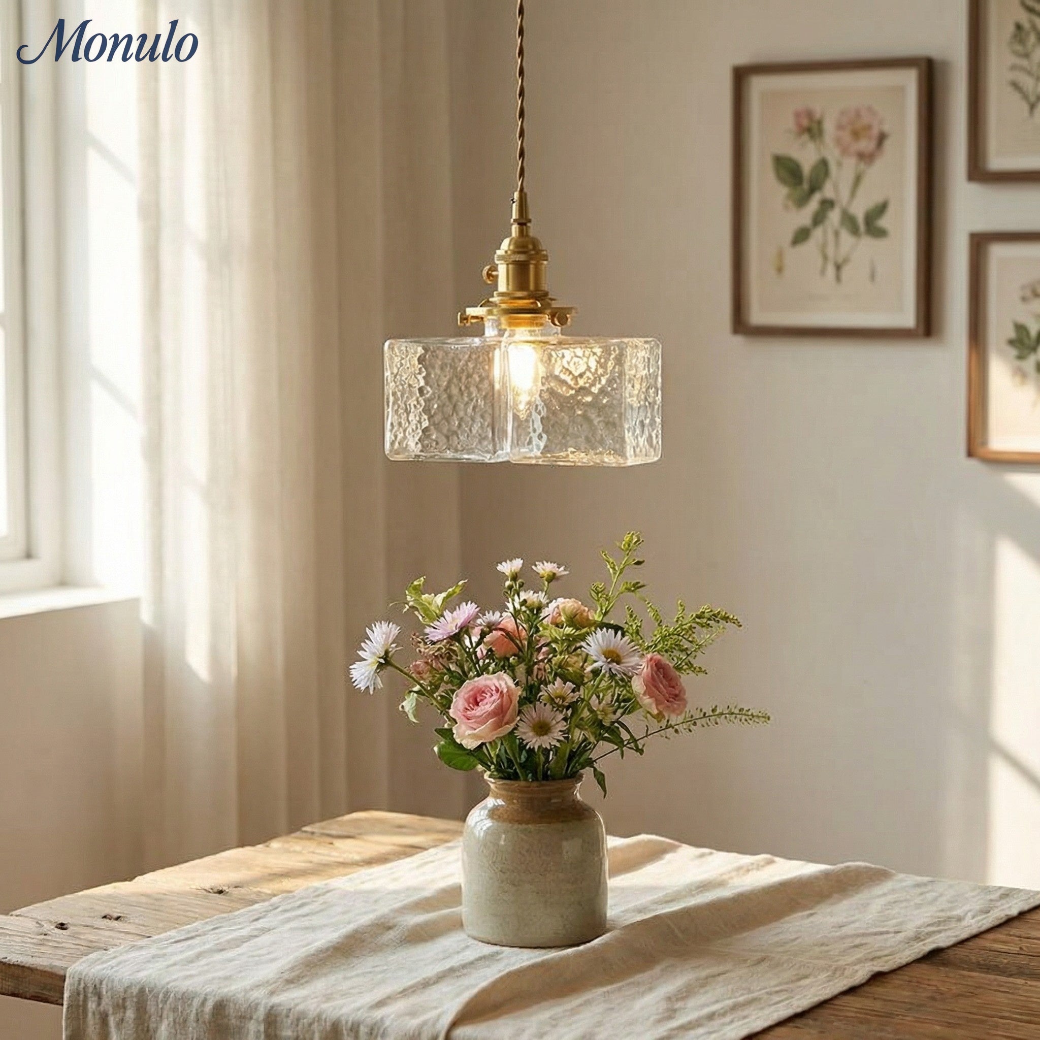 Onda Traditional Ripple Glass Pendant Light