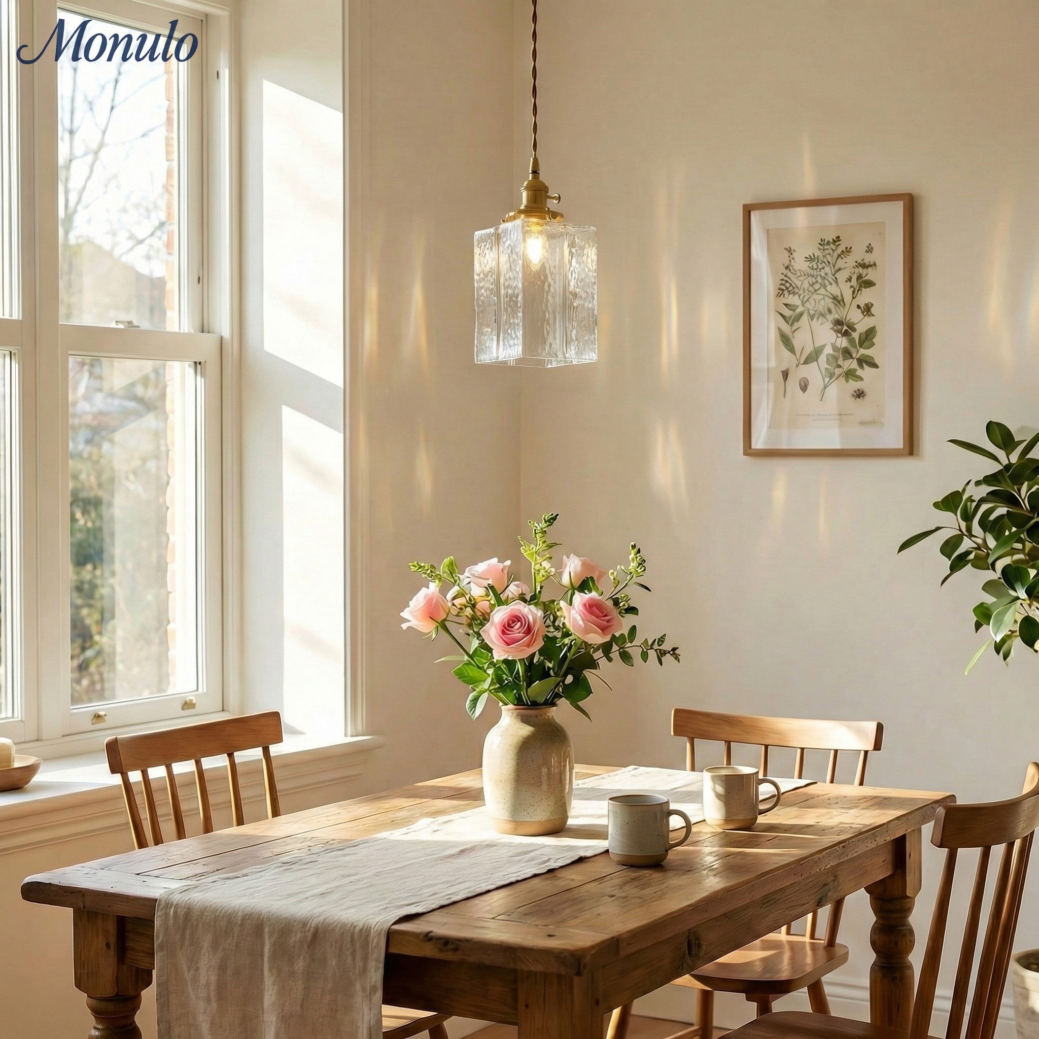 Onda Traditional Ripple Glass Pendant Light