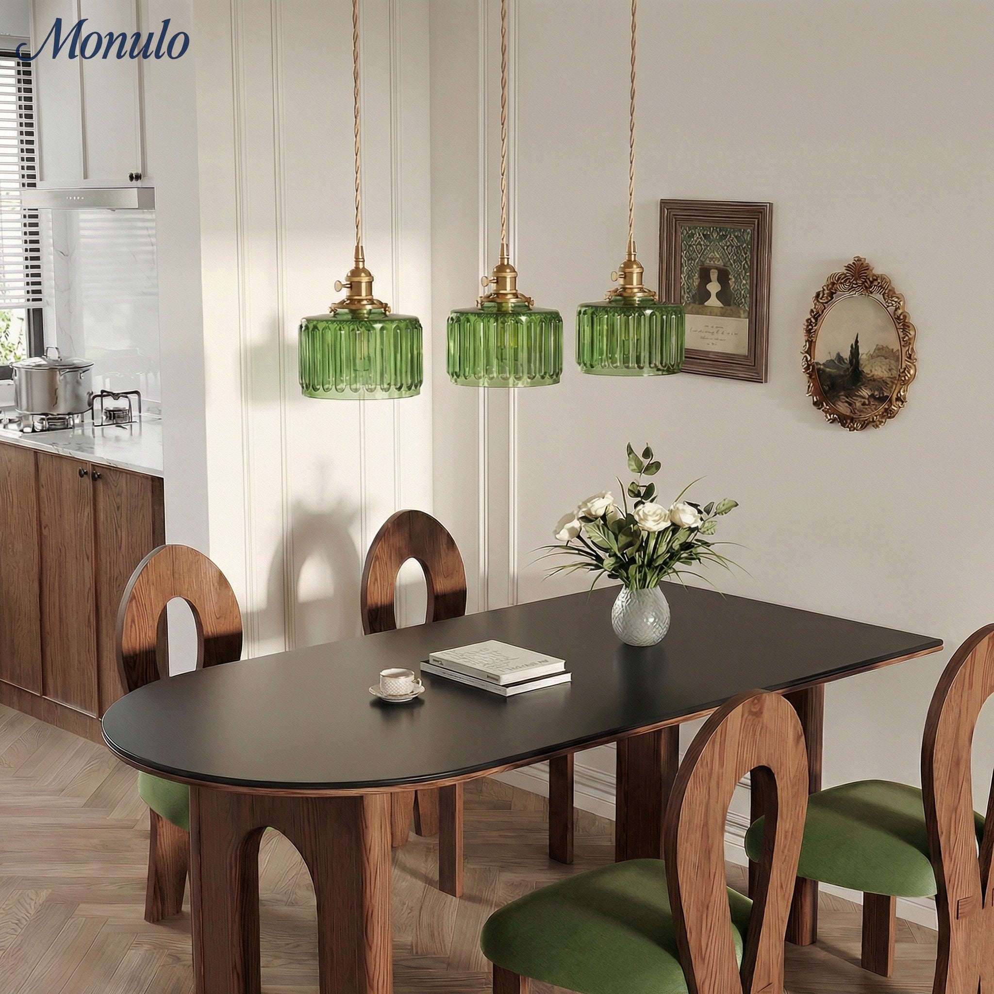 Kaze Japanese Brass Ribbed Cylinder Pendant Light