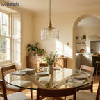 Kaze Japanese Brass Ribbed Cylinder Pendant Light