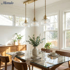 Kaze Japanese Brass Ribbed Cylinder Pendant Light