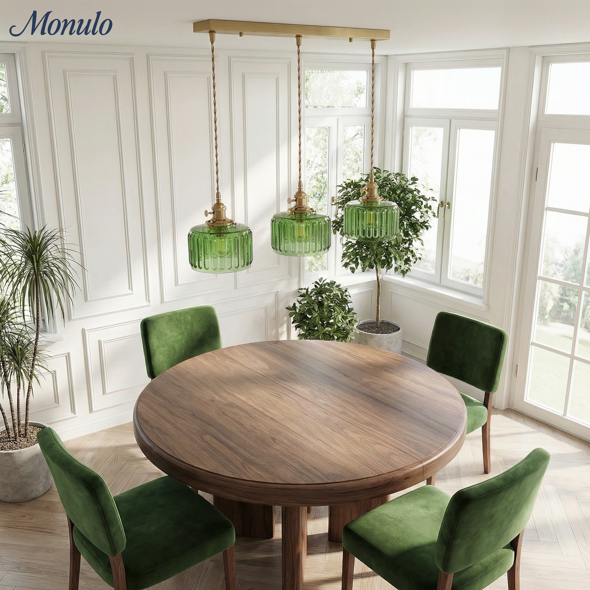 Kaze Japanese Brass Ribbed Cylinder Pendant Light