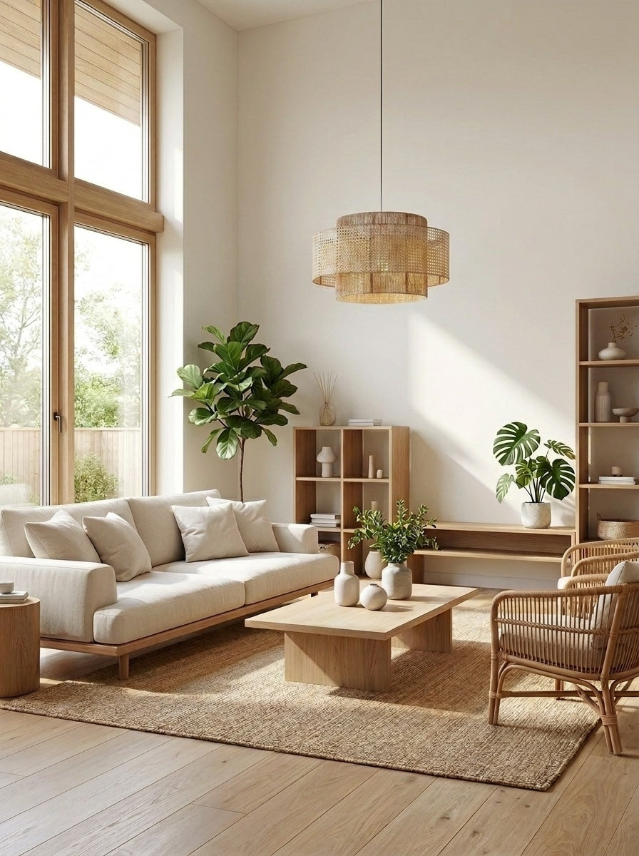 Kobo Wabi-Sabi Hemp Rope Rattan Pendant Light
