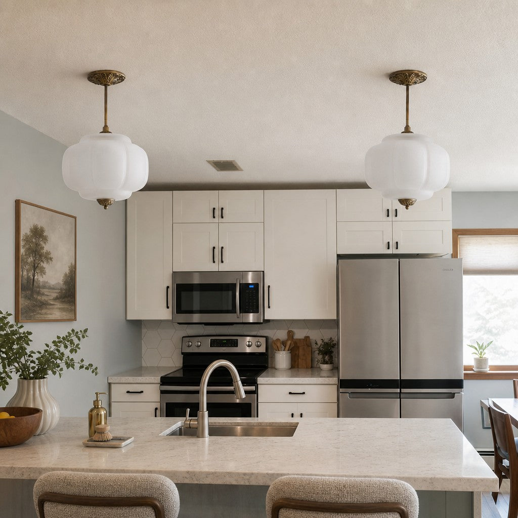 Ella Scallop Milk Glass Flush Mount Light