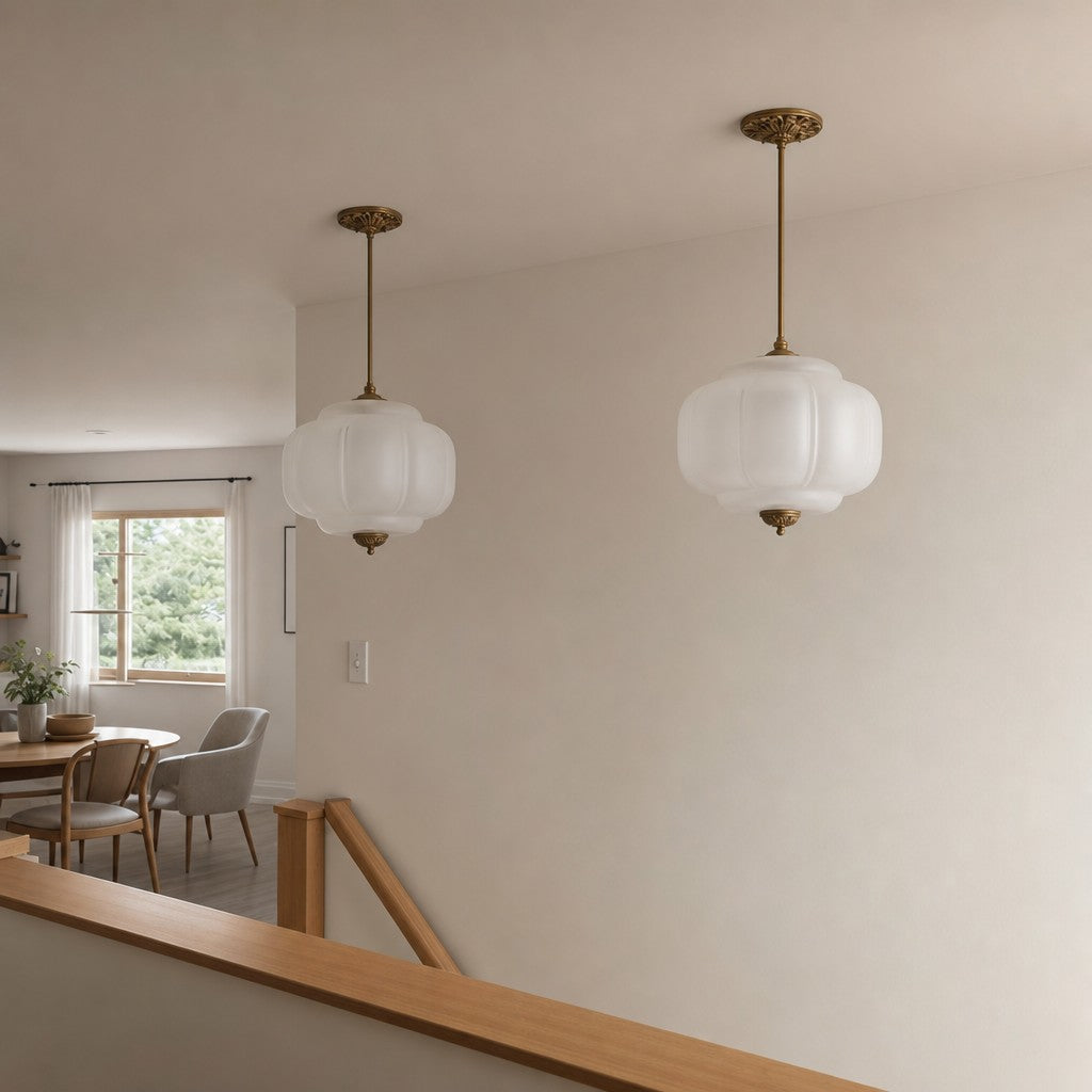 Ella Scallop Milk Glass Flush Mount Light