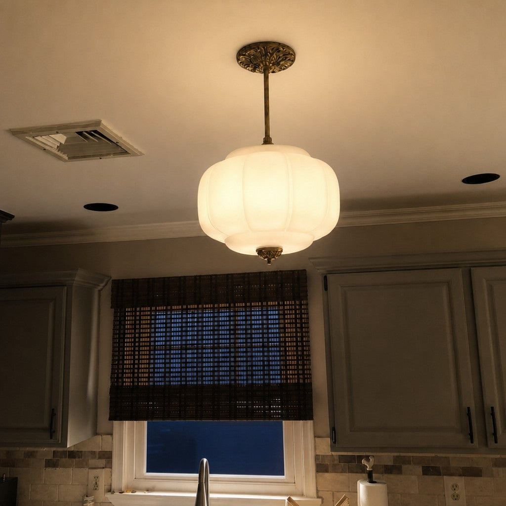 Ella Scallop Milk Glass Flush Mount Light