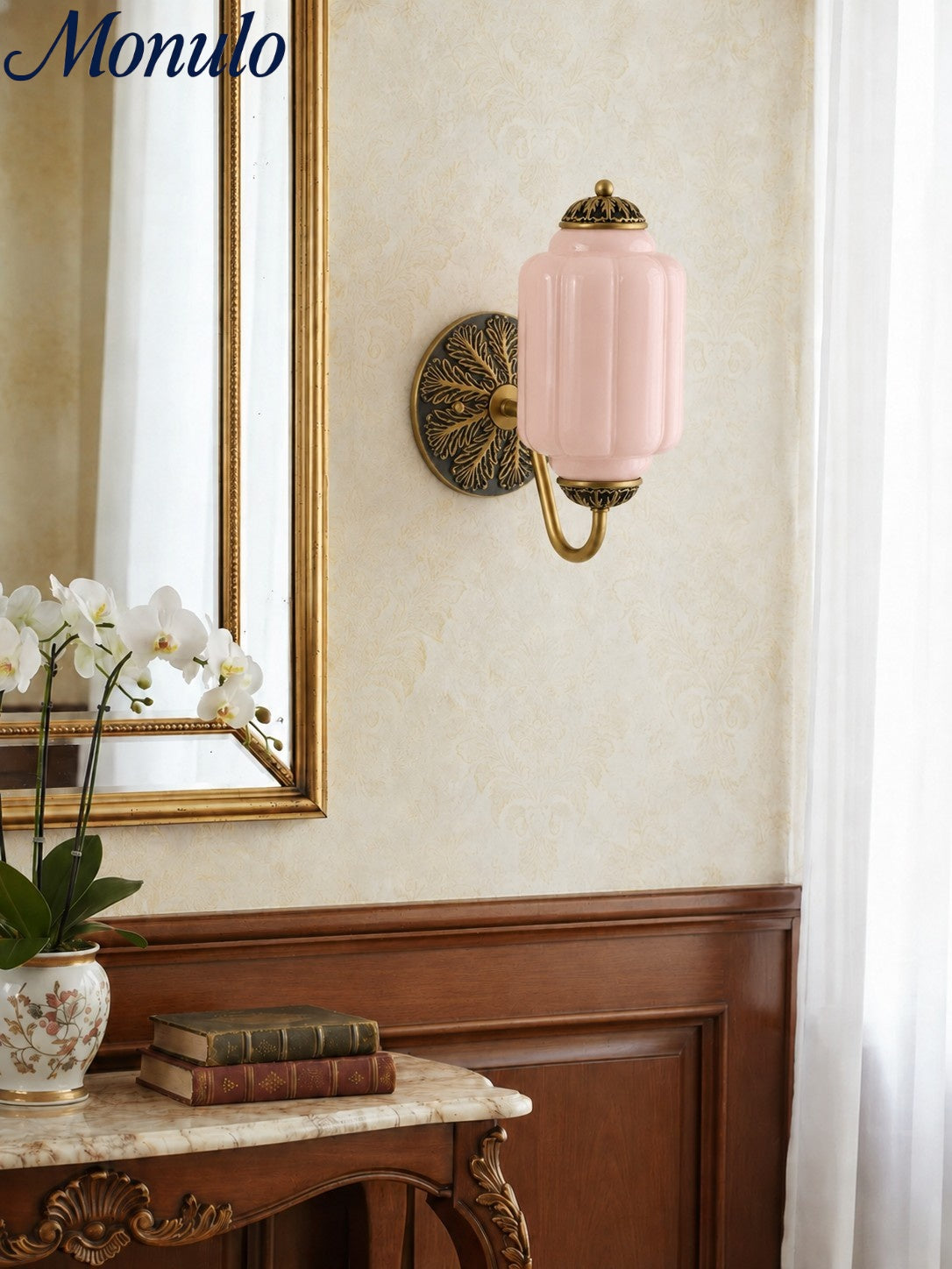 Ella Vintage Milk Glass Wall Sconce