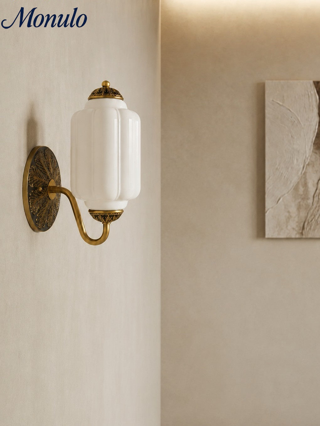 Ella Vintage Milk Glass Wall Sconce