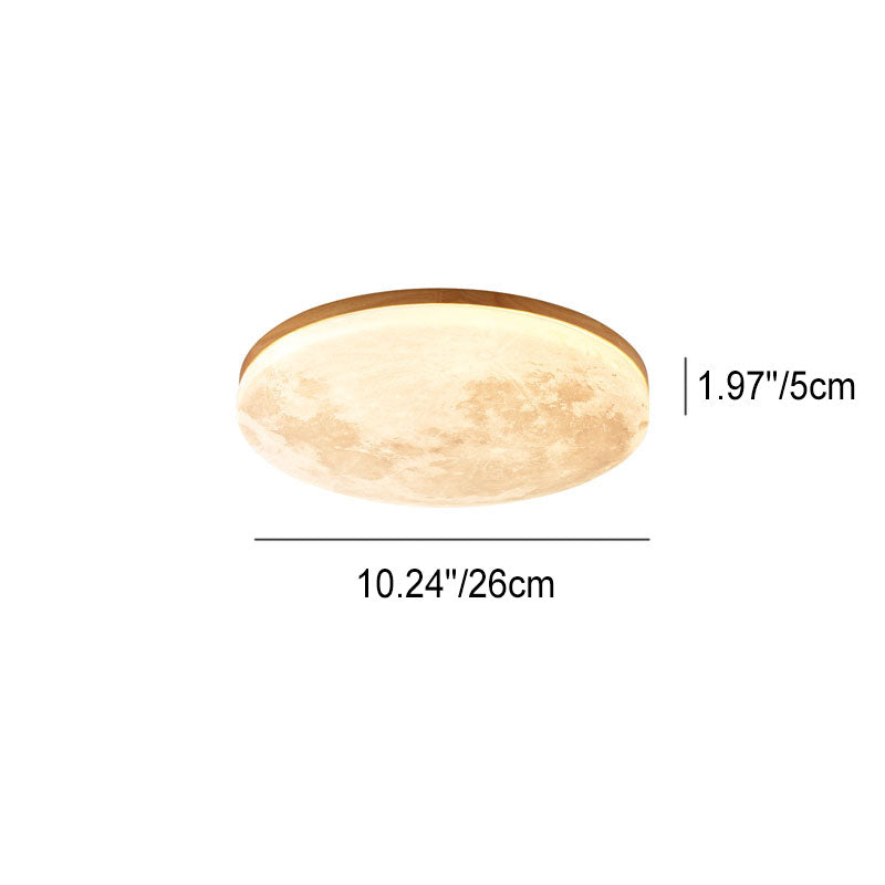 Sable Wood Flush Ceiling Light with Solid Trim
