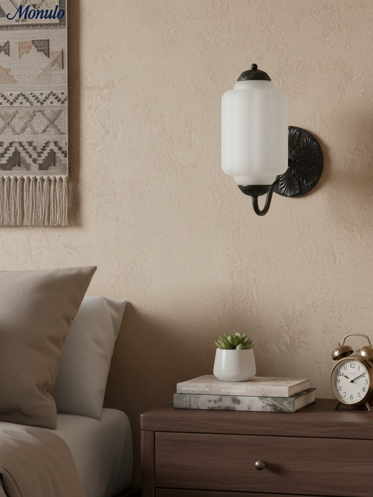 Ella Vintage Milk Glass Wall Sconce