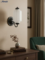 Ella Vintage Milk Glass Wall Sconce
