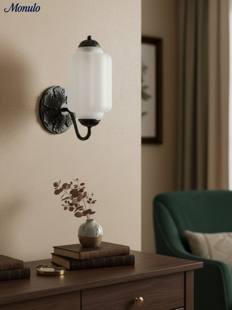 Ella Vintage Milk Glass Wall Sconce