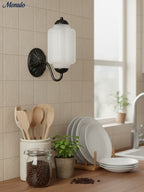 Ella Vintage Milk Glass Wall Sconce