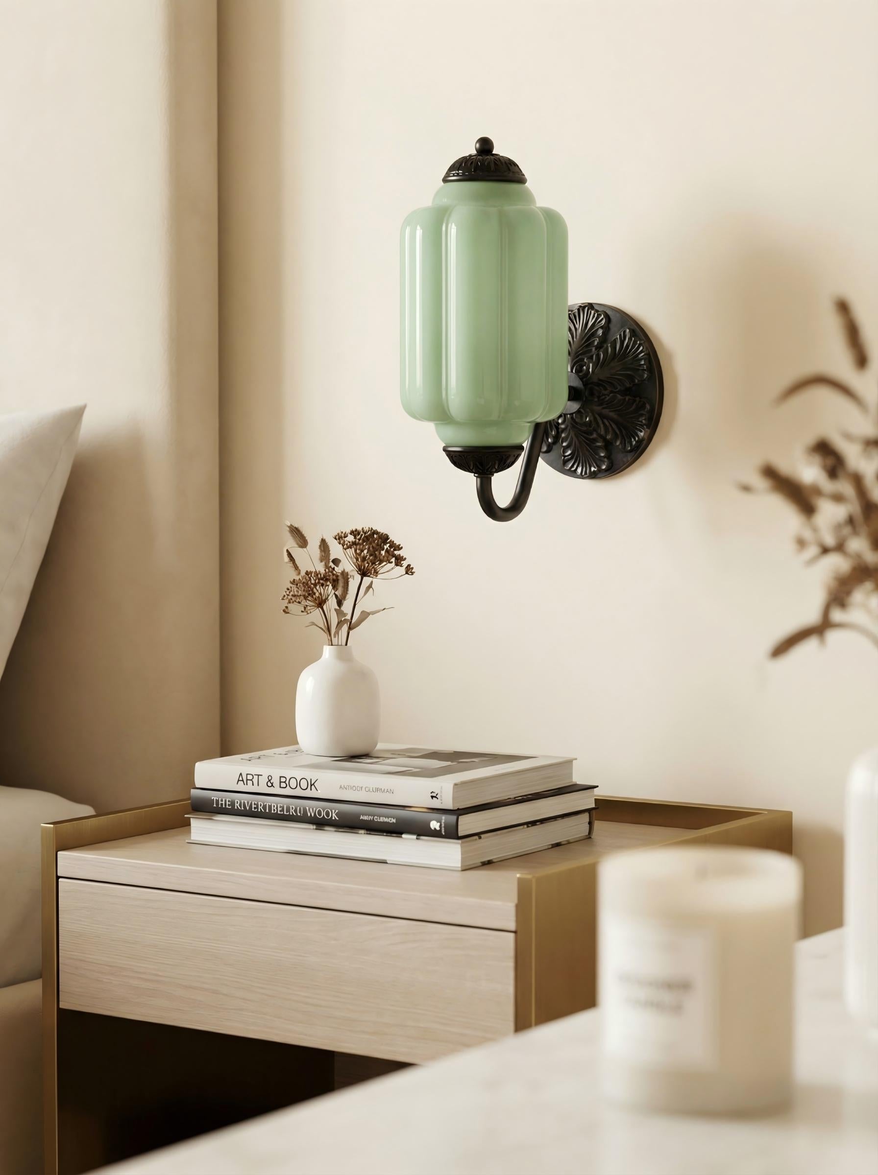 Ella Vintage Milk Glass Wall Sconce