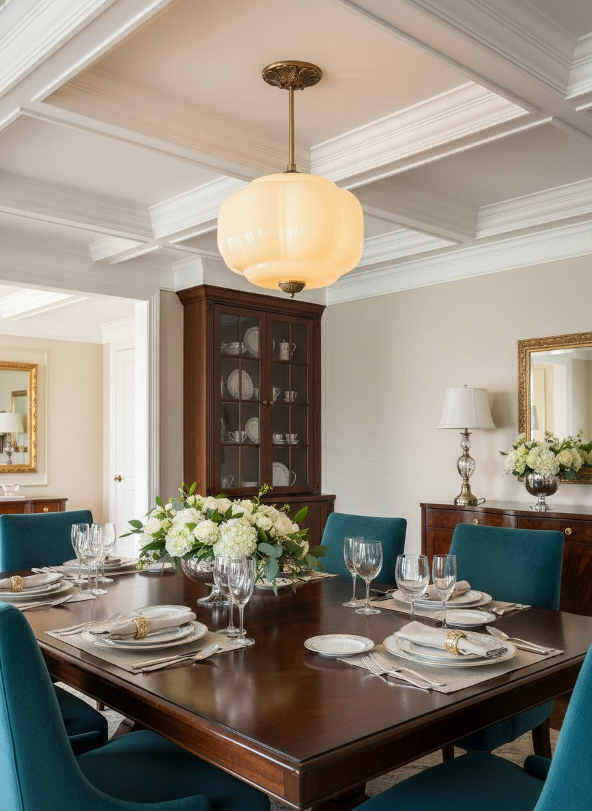 Ella Scallop Milk Glass Flush Mount Light