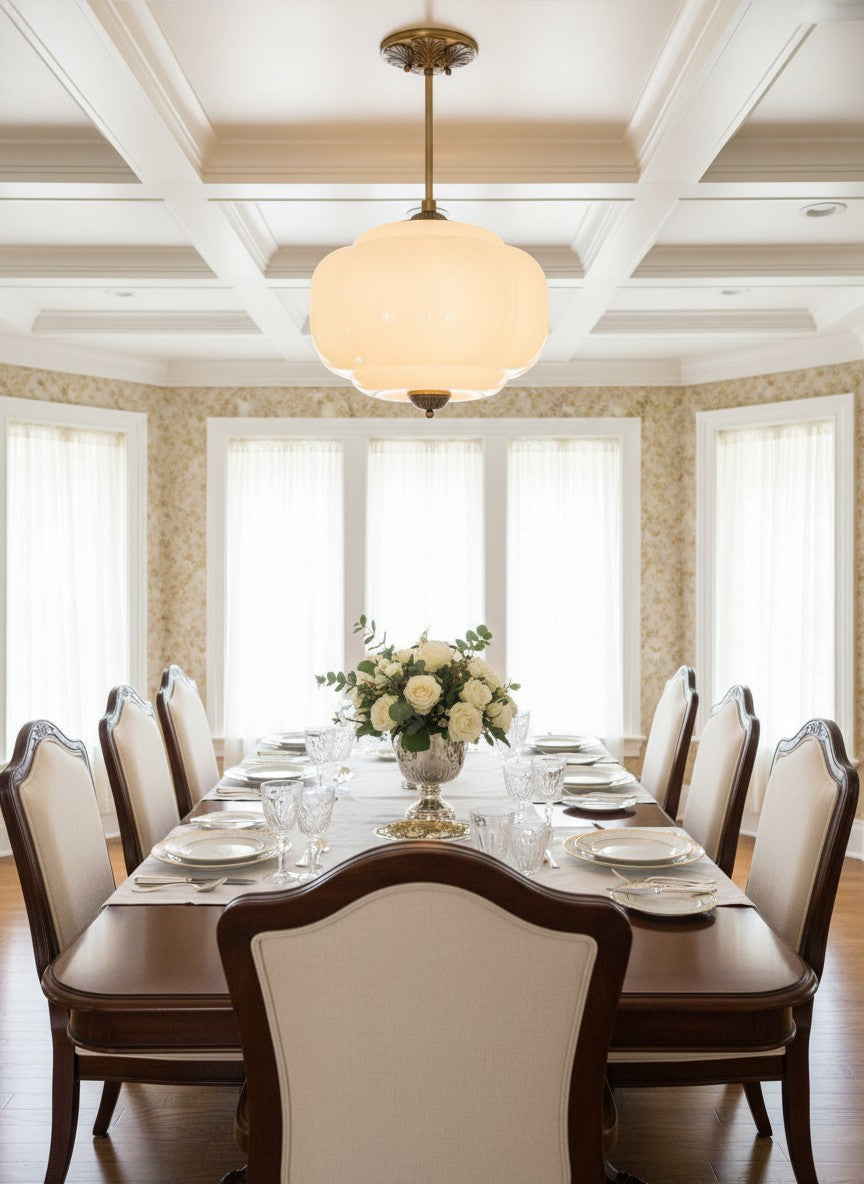 Ella Scallop Milk Glass Flush Mount Light