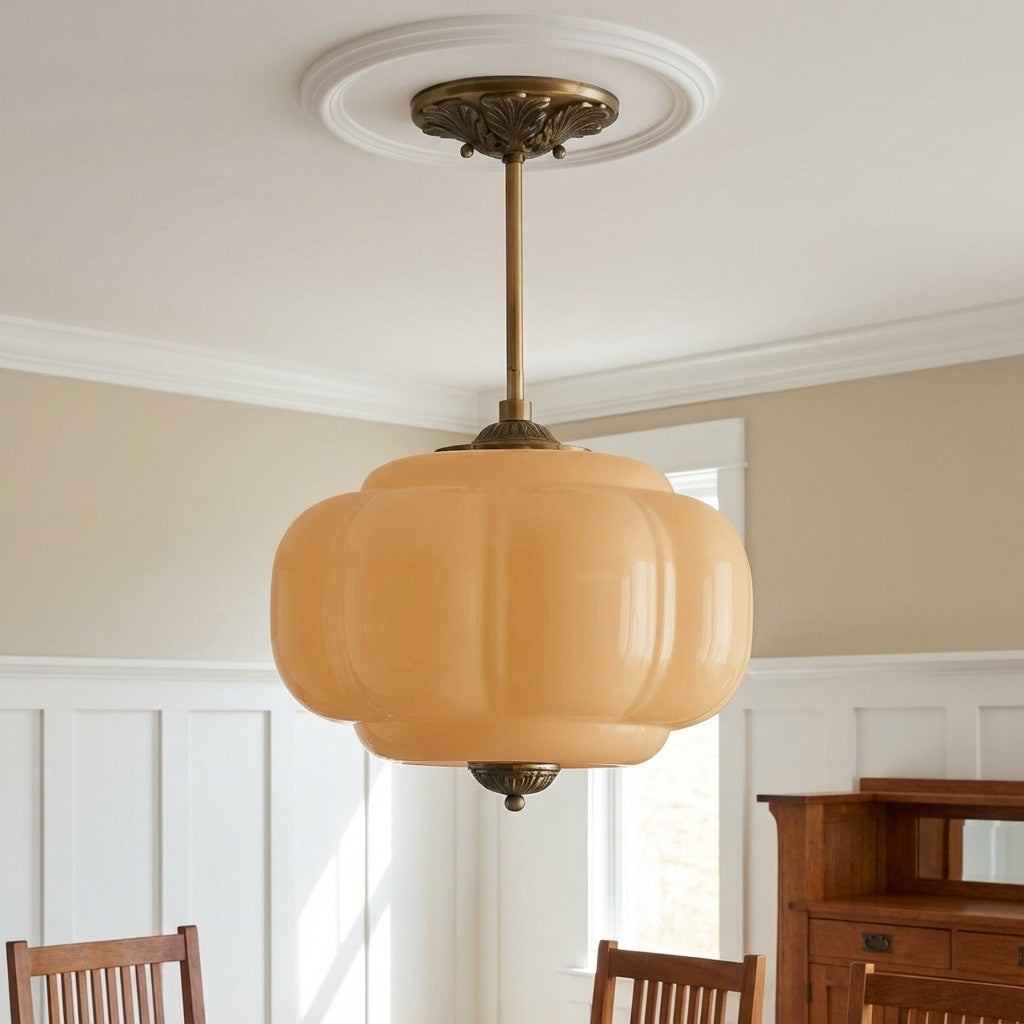 Ella Scallop Milk Glass Flush Mount Light